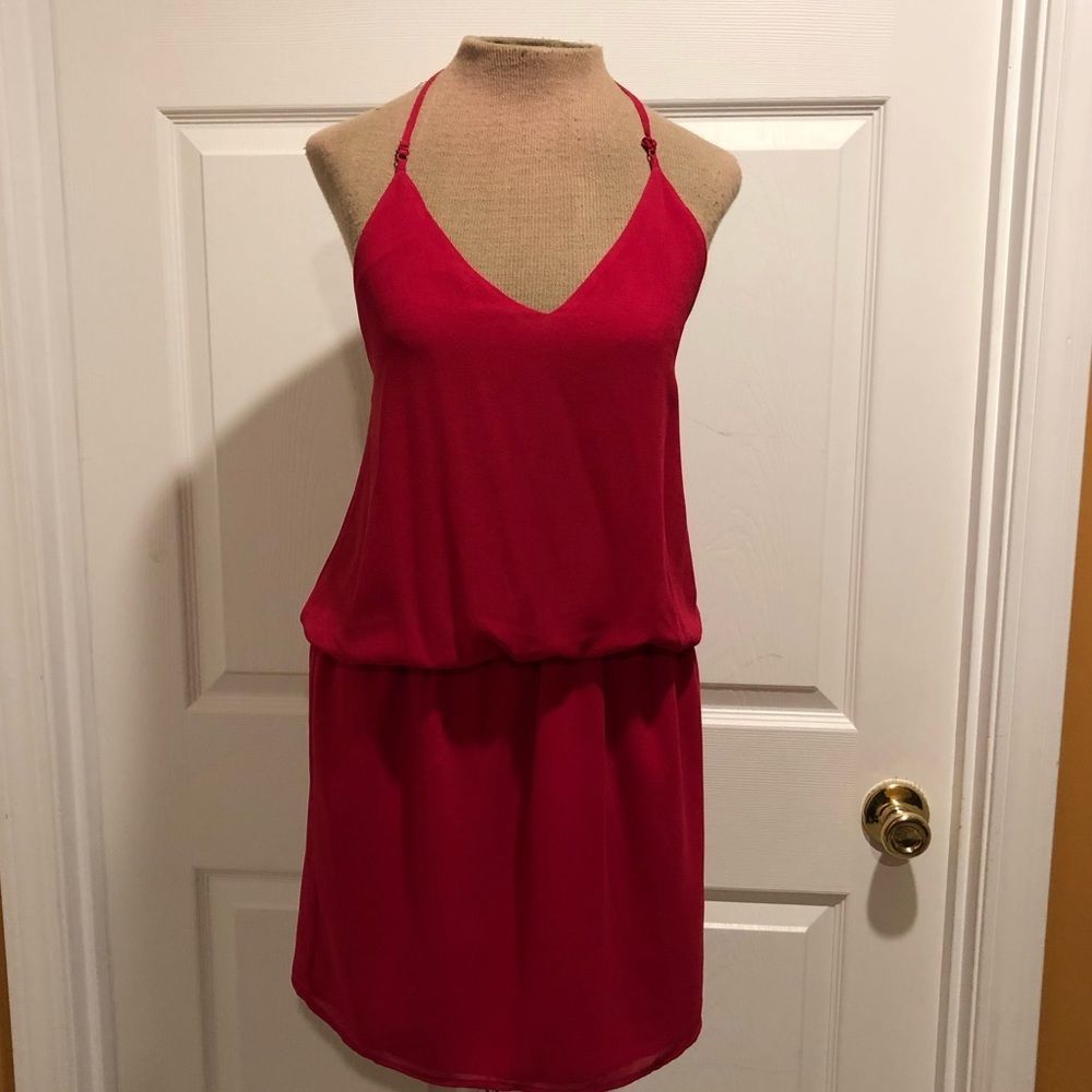 NWT NAKED ZEBRA red spaghetti strap dress